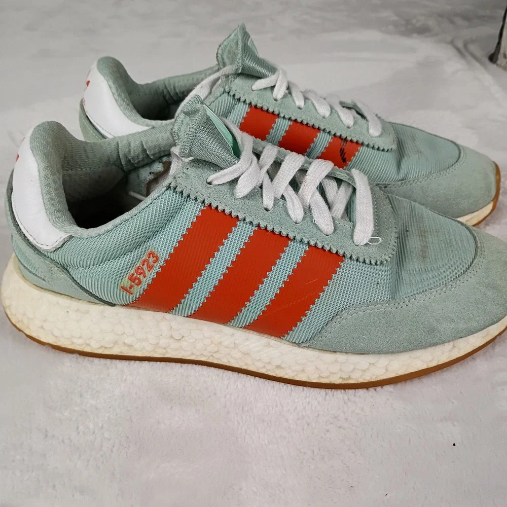 Adidas I-5923 Sneakers Mens 8 Green Orange Boost Retro Running Gorpcore Shoes